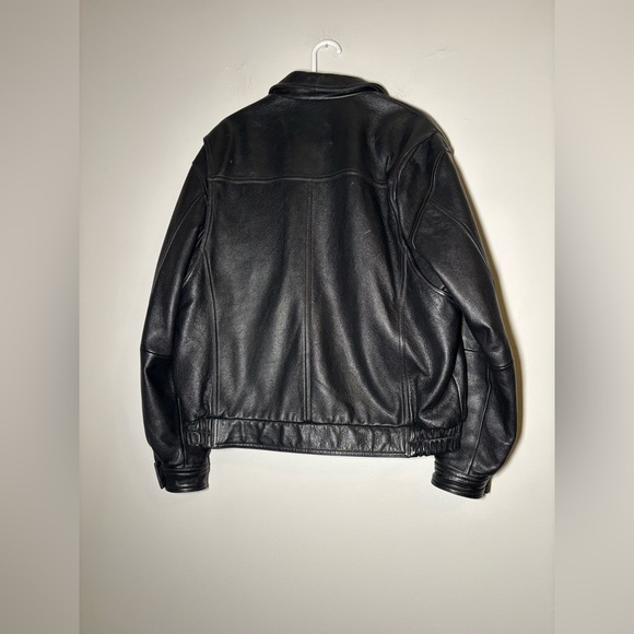 Wilsons Leather Black Bomber Jacket with Tan Lining - Picture 5 of 8